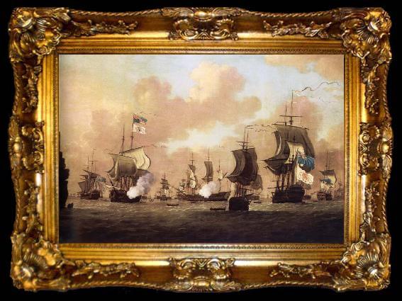framed  Monamy, Peter The Surrender of the Spanish Fleet to the British at Havana, ta009-2